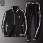 versace survetement hoodie flower medusa black